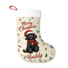 Load image into Gallery viewer, Poodle Christmas Stocking - Cozy Festive Wishes - Personalize with Photo and Name-Christmas Ornament-Christmas,Christmas Stocking,Personalize Artwork-3