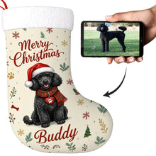 Load image into Gallery viewer, Poodle Christmas Stocking - Cozy Festive Wishes - Personalize with Photo and Name-Christmas Ornament-Christmas,Christmas Stocking,Personalize Artwork-1