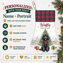 Load image into Gallery viewer, Poodle Christmas Stocking - Home for the Holidays - Personalize with Photo and Name-Christmas Ornament-Christmas,Christmas Stocking,Personalize Artwork-2