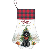 Load image into Gallery viewer, Poodle Christmas Stocking - Home for the Holidays - Personalize with Photo and Name-Christmas Ornament-Christmas,Christmas Stocking,Personalize Artwork-3
