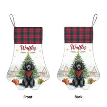 Load image into Gallery viewer, Poodle Christmas Stocking - Home for the Holidays - Personalize with Photo and Name-Christmas Ornament-Christmas,Christmas Stocking,Personalize Artwork-5
