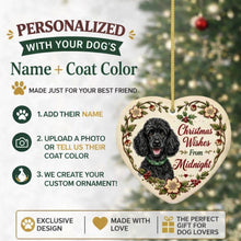 Load image into Gallery viewer, Poodle Dog Ornament - Christmas Wishes Design - Personalized with Name-Christmas Ornament-Christmas,Personalize Artwork,Poodle-2
