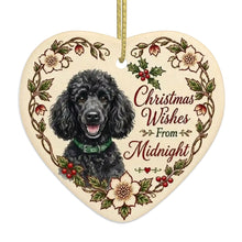 Load image into Gallery viewer, Poodle Dog Ornament - Christmas Wishes Design - Personalized with Name-Christmas Ornament-Christmas,Personalize Artwork,Poodle-4