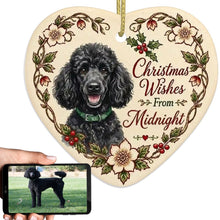 Load image into Gallery viewer, Poodle Dog Ornament - Christmas Wishes Design - Personalized with Name-Christmas Ornament-Christmas,Personalize Artwork,Poodle-1