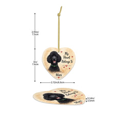 Load image into Gallery viewer, Poodle Dog Ornament - My Heart Belongs To Design - Personalized with Name-Christmas Ornament-Christmas,Personalize Artwork,Poodle-5
