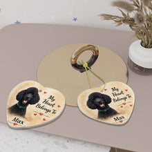 Load image into Gallery viewer, Poodle Dog Ornament - My Heart Belongs To Design - Personalized with Name-Christmas Ornament-Christmas,Personalize Artwork,Poodle-6