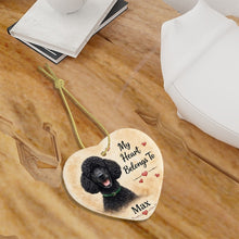 Load image into Gallery viewer, Poodle Dog Ornament - My Heart Belongs To Design - Personalized with Name-Christmas Ornament-Christmas,Personalize Artwork,Poodle-7