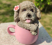 Load image into Gallery viewer, Poodle Garden Statue - 4 Coat Colors - 4 Designs - Poodle Love Garden Statues-Home Decor-Dog Memorial Gifts,Home Decor,Poodle,Statue-Poodle Inside a Cup - Gray-23