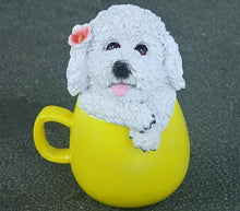 Load image into Gallery viewer, Poodle Garden Statue - 4 Coat Colors - 4 Designs - Poodle Love Garden Statues-Home Decor-Dog Memorial Gifts,Home Decor,Poodle,Statue-Poodle Inside a Cup - White-26