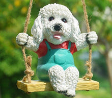 Load image into Gallery viewer, Poodle Garden Statue - 4 Coat Colors - 4 Designs - Poodle Love Garden Statues-Home Decor-Dog Memorial Gifts,Home Decor,Poodle,Statue-Swinging Poodle - White-18