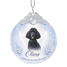 Load image into Gallery viewer, Poodle Ornament - Angel Dog Memorial Design - Personalized with Photo and Name-Christmas Ornament-Christmas,Christmas Ornament,Personalize Artwork,Poodle-3