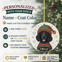 Load image into Gallery viewer, Poodle Ornament - Christmas Folk Art Design - Personalize with Photo and Name