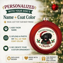 Load image into Gallery viewer, Poodle Ornament - Classic Red Round Shape - Santa's Favourite Design - Personalized with Name-Christmas Ornament-Christmas,Personalize Artwork,Poodle-2