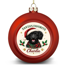 Load image into Gallery viewer, Poodle Ornament - Classic Red Round Shape - Santa's Favourite Design - Personalized with Name-Christmas Ornament-Christmas,Personalize Artwork,Poodle-4