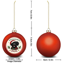 Load image into Gallery viewer, Poodle Ornament - Classic Red Round Shape - Santa's Favourite Design - Personalized with Name-Christmas Ornament-Christmas,Personalize Artwork,Poodle-5