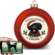Load image into Gallery viewer, Poodle Ornament - Classic Red Round Shape - Santa's Favourite Design - Personalized with Name-Christmas Ornament-Christmas,Personalize Artwork,Poodle-1
