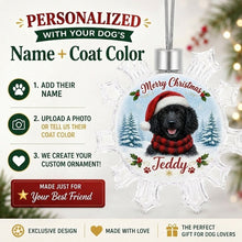 Load image into Gallery viewer, Poodle Ornament - Personalized Snowflake Shaped Christmas Snow Globe Design - with Name-Christmas Ornament-Christmas,Personalize Artwork,Poodle-2