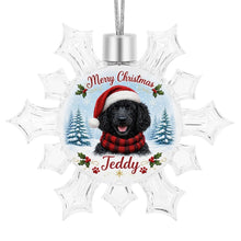 Load image into Gallery viewer, Poodle Ornament - Personalized Snowflake Shaped Christmas Snow Globe Design - with Name-Christmas Ornament-Christmas,Personalize Artwork,Poodle-4