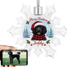 Load image into Gallery viewer, Poodle Ornament - Personalized Snowflake Shaped Christmas Snow Globe Design - with Name-Christmas Ornament-Christmas,Personalize Artwork,Poodle-1