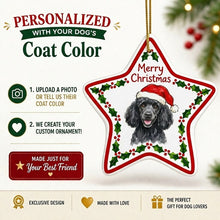 Load image into Gallery viewer, Poodle Ornament - Personalized Star Shaped Christmas Folk-Art Design-Christmas Ornament-Christmas,Personalize Artwork,Poodle-2