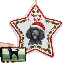 Load image into Gallery viewer, Poodle Ornament - Personalized Star Shaped Christmas Folk-Art Design-Christmas Ornament-Christmas,Personalize Artwork,Poodle-1