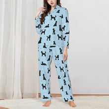 Load image into Gallery viewer, Poodle Pajamas for Women - XL Available - I Love Black Poodles-Pajamas-Apparel,Dog Mom Gifts,Pajamas,Poodle-Blue-XS-2