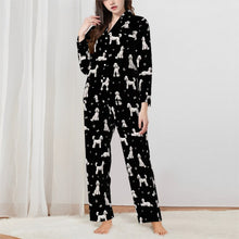 Load image into Gallery viewer, Poodle Pajamas for Women - XL Available - I Love White Poodles-Pajamas-Apparel,Dog Mom Gifts,Pajamas,Poodle-Black-XS-1