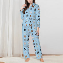 Load image into Gallery viewer, Poodle Pajamas for Women - XL Available - Poodles in Every Colour-Pajamas-Apparel,Dog Mom Gifts,Pajamas,Poodle-Blue-XS-1