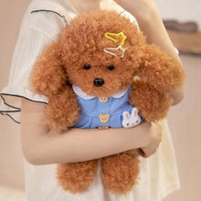 Load image into Gallery viewer, Poodle Plush Toy - Adorable Hair Clip and Buttoned Dress-4