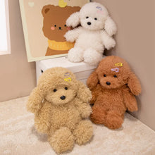 Load image into Gallery viewer, Poodle Plush Toy - Adorable Hair Clip and Buttoned Dress-6