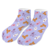 Load image into Gallery viewer, Poodle Socks - Ankle Length - Colorful Poodles in Playful Poses-Accessories-Accessories,Dog Dad Gifts,Poodle,Socks-Lavender-One size-6