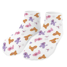 Load image into Gallery viewer, Poodle Socks - Ankle Length - Colorful Poodles in Playful Poses-Accessories-Accessories,Dog Dad Gifts,Poodle,Socks-White-One size-16