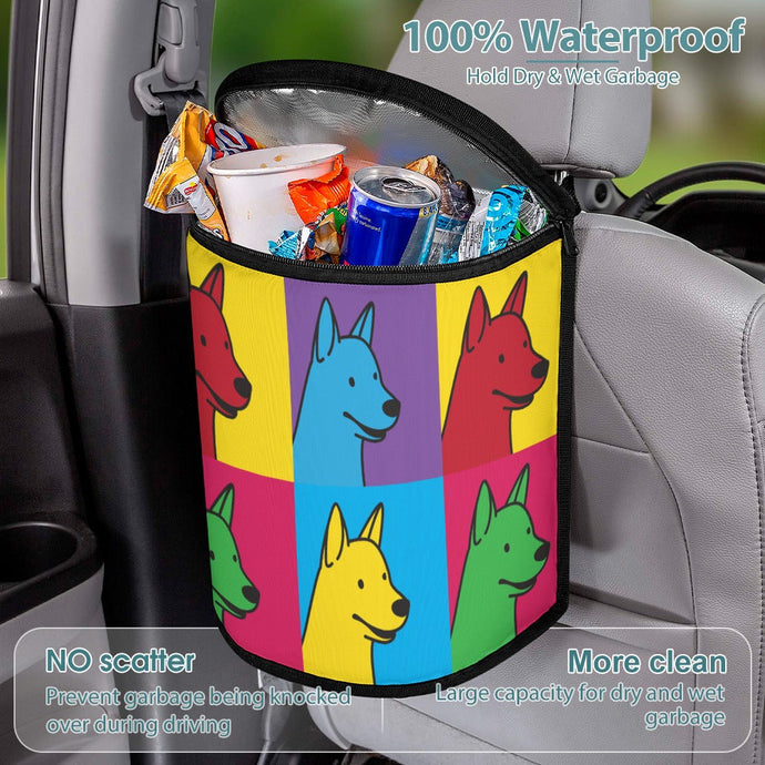 Pop Art Basenji Love Multipurpose Car Storage Bag-Car Accessories-Bags, Basenji, Car Accessories-ONE SIZE-White-5