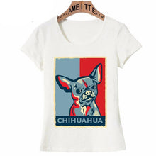 Load image into Gallery viewer, Image of a Chihuahua t-shirt featuring a cutest chihuahua in an Obama hope poster pop-art design!