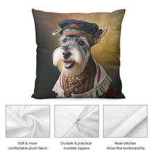 Load image into Gallery viewer, Portrait of Valor Schnauzer Plush Pillow Case-Cushion Cover-Dog Dad Gifts, Dog Mom Gifts, Home Decor, Pillows, Schnauzer-2