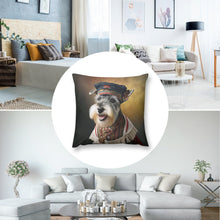 Load image into Gallery viewer, Portrait of Valor Schnauzer Plush Pillow Case-Cushion Cover-Dog Dad Gifts, Dog Mom Gifts, Home Decor, Pillows, Schnauzer-3