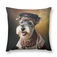 Load image into Gallery viewer, Portrait of Valor Schnauzer Plush Pillow Case-Cushion Cover-Dog Dad Gifts, Dog Mom Gifts, Home Decor, Pillows, Schnauzer-4