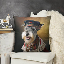 Load image into Gallery viewer, Portrait of Valor Schnauzer Plush Pillow Case-Cushion Cover-Dog Dad Gifts, Dog Mom Gifts, Home Decor, Pillows, Schnauzer-8