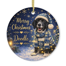 Load image into Gallery viewer, Portuguese Water Dog Christmas Ornament - Cozy Winter Pet Portrait Design - Personalize with Photo and Name-Christmas Ornament-Christmas,Christmas Ornament,Personalize Artwork,Portuguese Water Dog-3