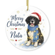 Load image into Gallery viewer, Portuguese Water Dog Christmas Ornament - Cozy Winter Pet Portrait Design - Personalize with Photo and Name-Christmas Ornament-Christmas,Christmas Ornament,Personalize Artwork-3