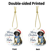 Load image into Gallery viewer, Portuguese Water Dog Christmas Ornament - Cozy Winter Pet Portrait Design - Personalize with Photo and Name-Christmas Ornament-Christmas,Christmas Ornament,Personalize Artwork-4