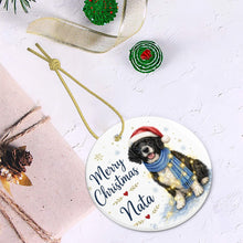 Load image into Gallery viewer, Portuguese Water Dog Christmas Ornament - Cozy Winter Pet Portrait Design - Personalize with Photo and Name-Christmas Ornament-Christmas,Christmas Ornament,Personalize Artwork-6