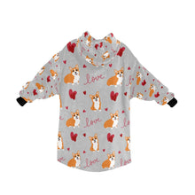 Load image into Gallery viewer, Precious Corgi Love Blanket Hoodie for Women-Apparel-Apparel, Blankets-12