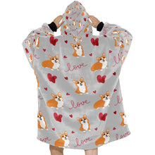 Load image into Gallery viewer, Precious Corgi Love Blanket Hoodie for Women-Apparel-Apparel, Blankets-13