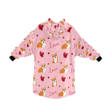 Load image into Gallery viewer, Precious Corgi Love Blanket Hoodie for Women-Apparel-Apparel, Blankets-2