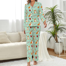 Load image into Gallery viewer, Precious Corgi Love Pajamas Set for Women-Pajamas-Apparel, Corgi, Pajamas-2