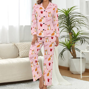 Precious Corgi Love Pajamas Set for Women-Pajamas-Apparel, Corgi, Pajamas-7