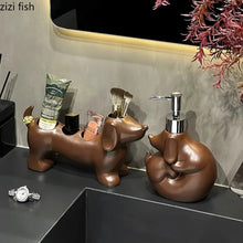 Load image into Gallery viewer, Precious Dachshund Ceramic Bathroom Utilities Set-Bathroom Decor,Dachshund,Home Decor-2