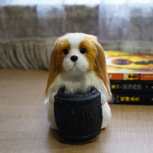 Load image into Gallery viewer, Precious Furry Labrador Love Resin and Faux Fur Pencil Holder-3