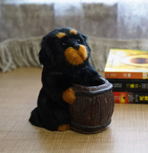 Load image into Gallery viewer, Precious Furry Rottweiler Love Resin and Faux Fur Pencil Holder-Home Decor-Dog Dad Gifts,Dog Mom Gifts,Home Decor,Rottweiler-2